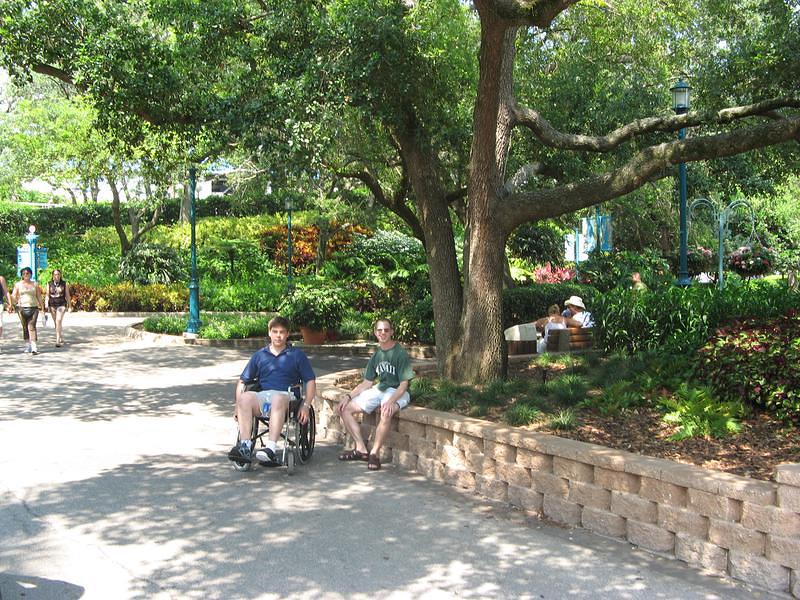 Mark and Chris wait to begin the afternoon at Sea World
