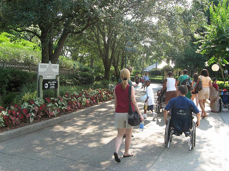 Walkin' and wheelin' to the next attraction