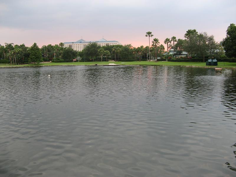 Crossing the Sea World lake to see Shamu