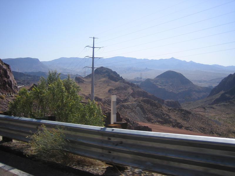 The terrain surrounding Hoover Dam