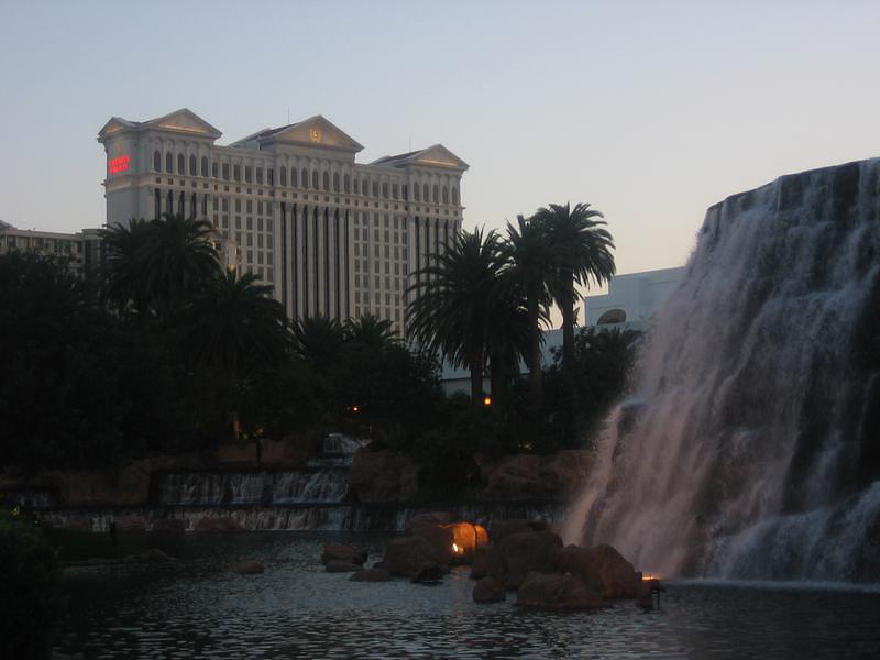 Volcano at Mirage and Caesar's in the background